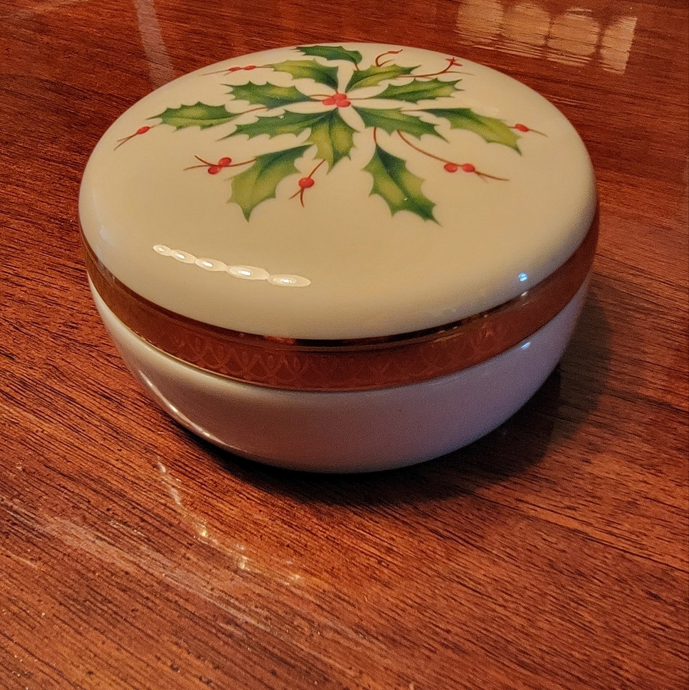 LENOX‎ DIMENSION COLLECTION Holiday Candy Trinket Dish Mistletoe Christmas - Picture 2 of 7